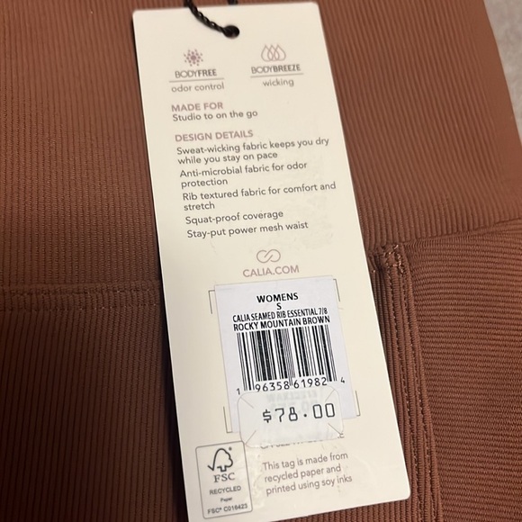 Calia high rise 7/8 pocket leggings, ribbed, small, new - Picture 3 of 10